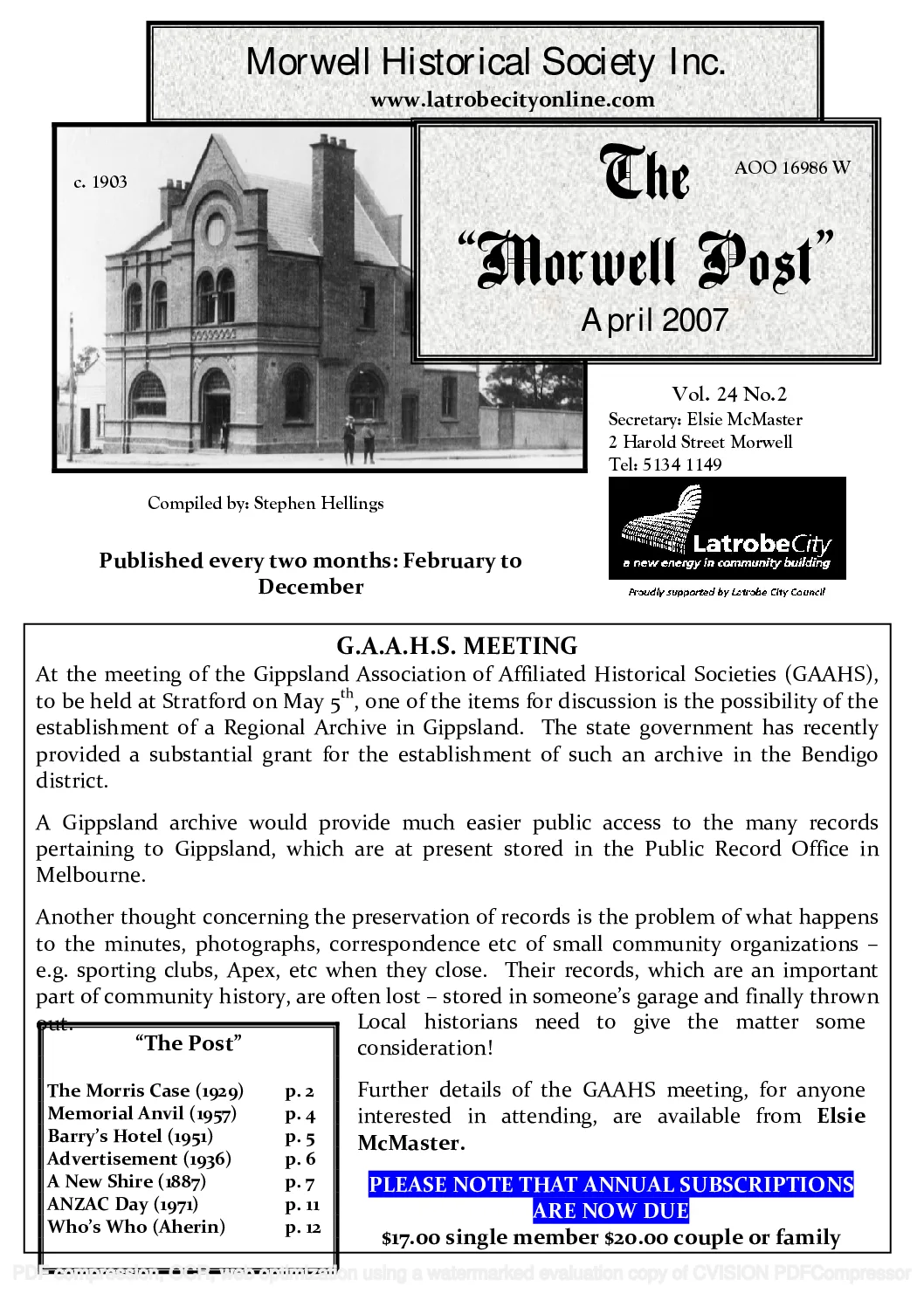 Newsletter April 2007