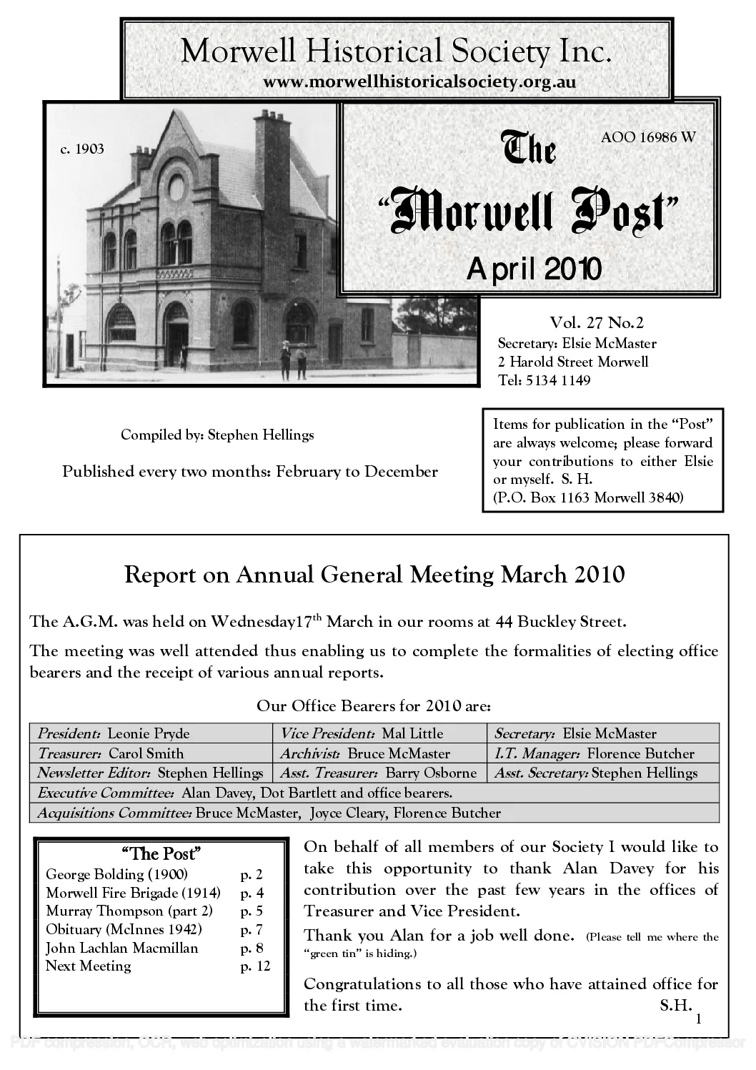 Newsletter April 2010