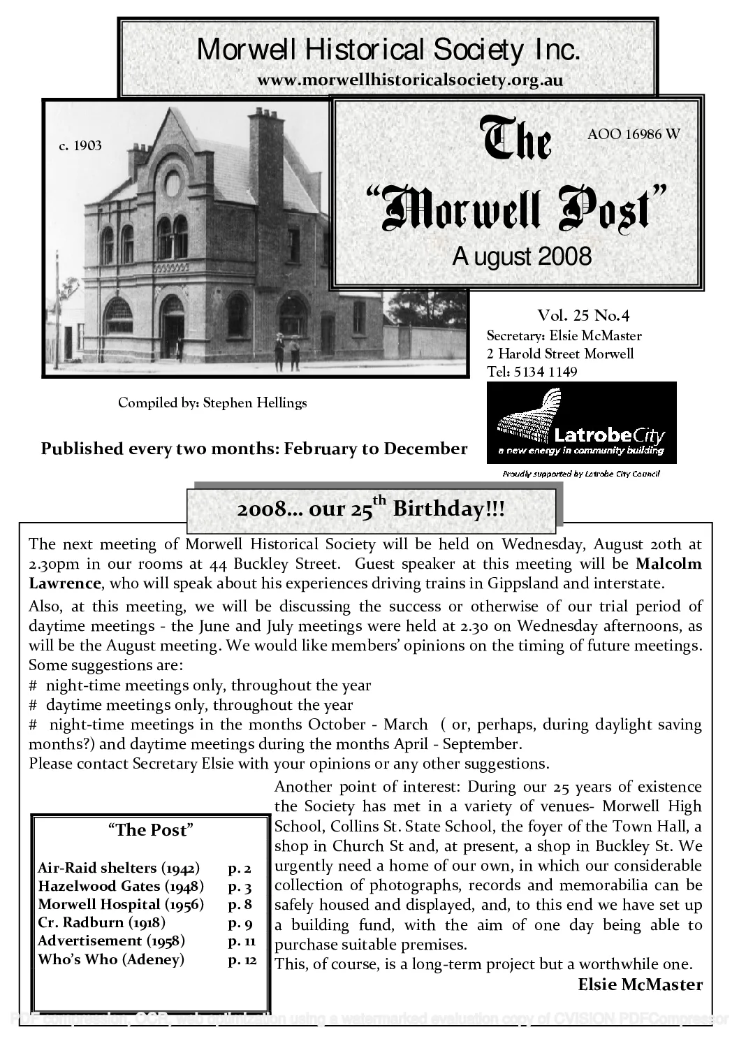 Newsletter August 2008