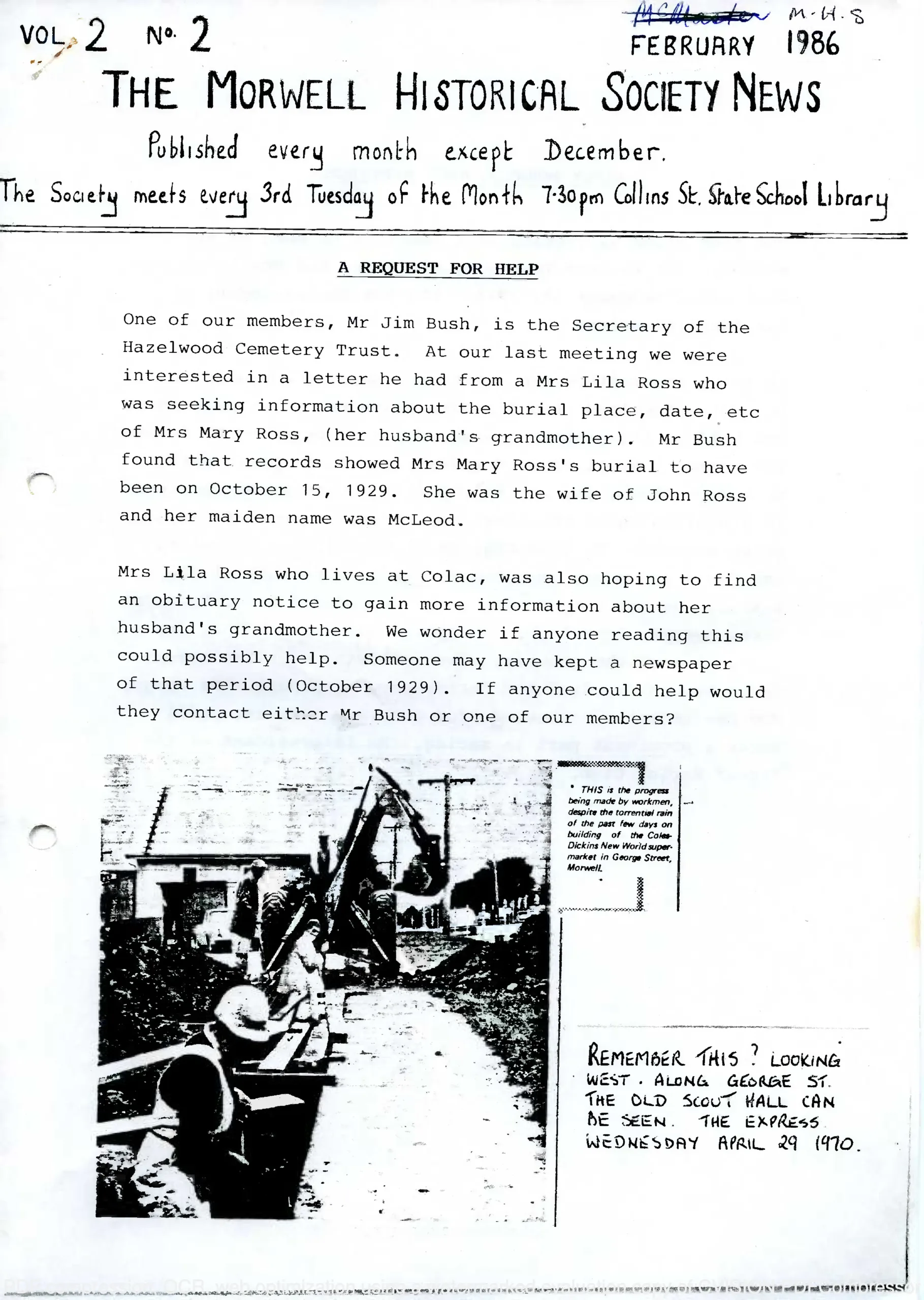 Newsletter February 1986