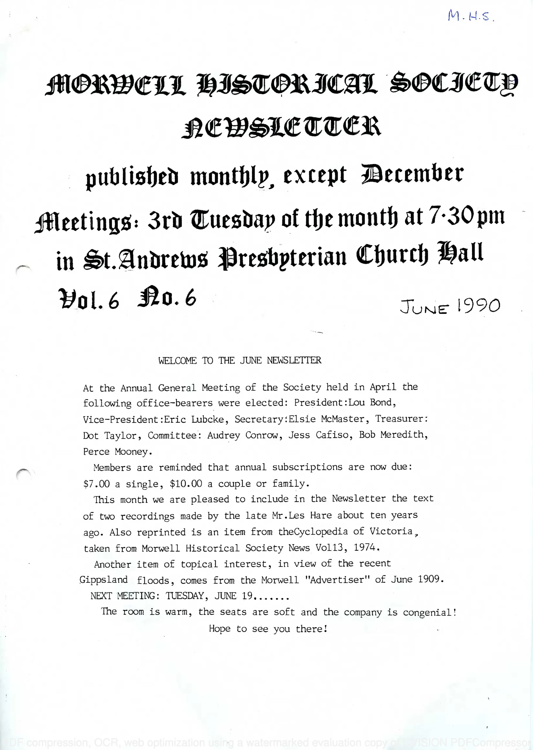Newsletter June 1990