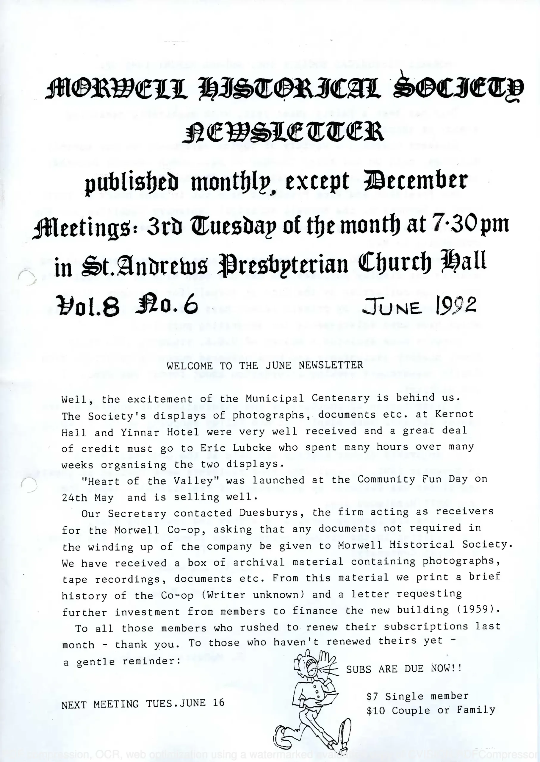 Newsletter June 1992