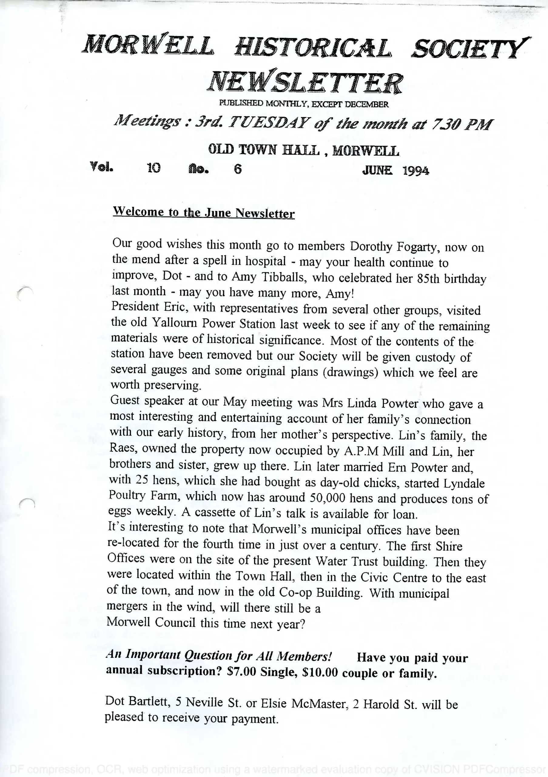 Newsletter June 1994