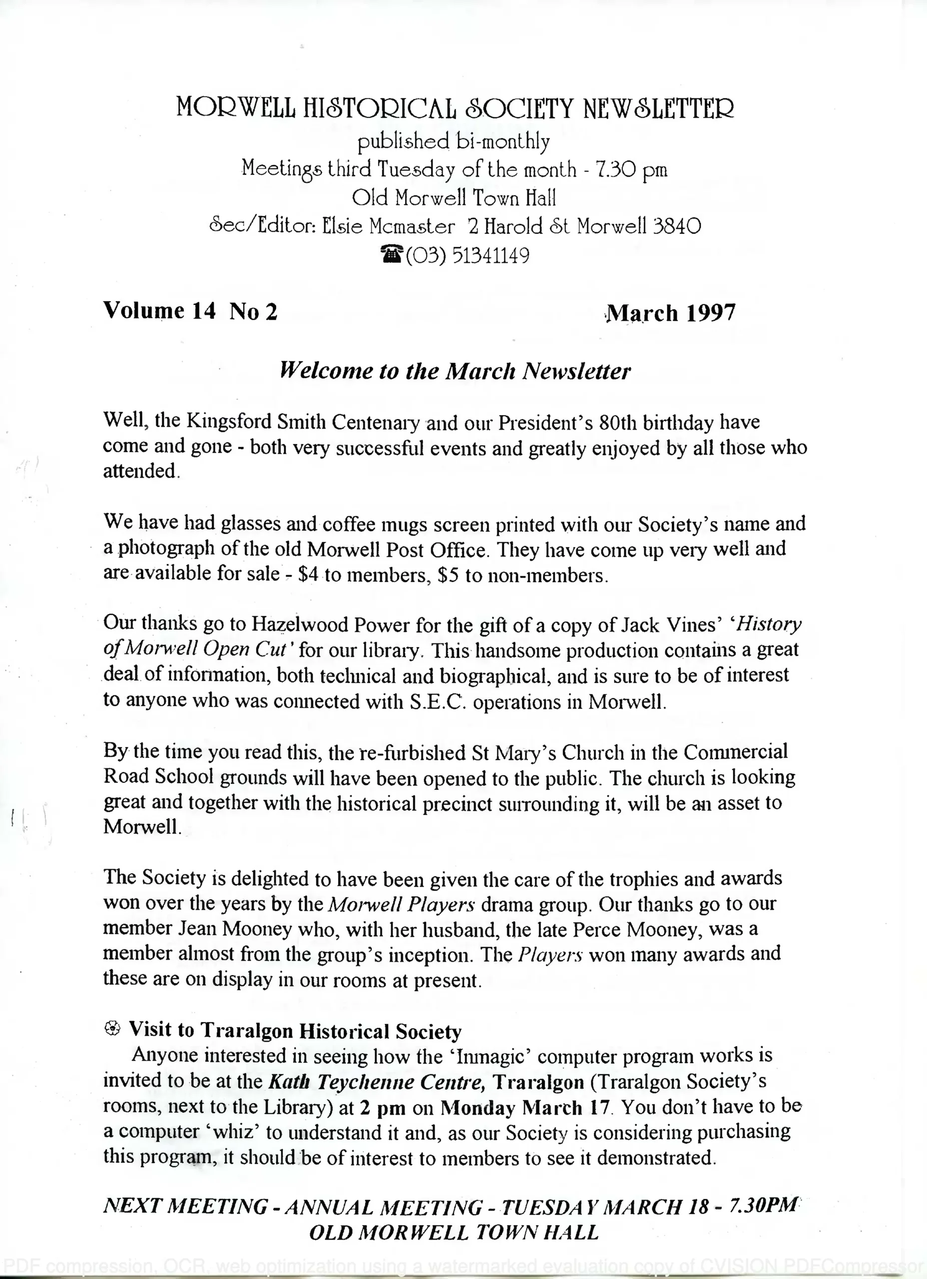 Newsletter March 1997