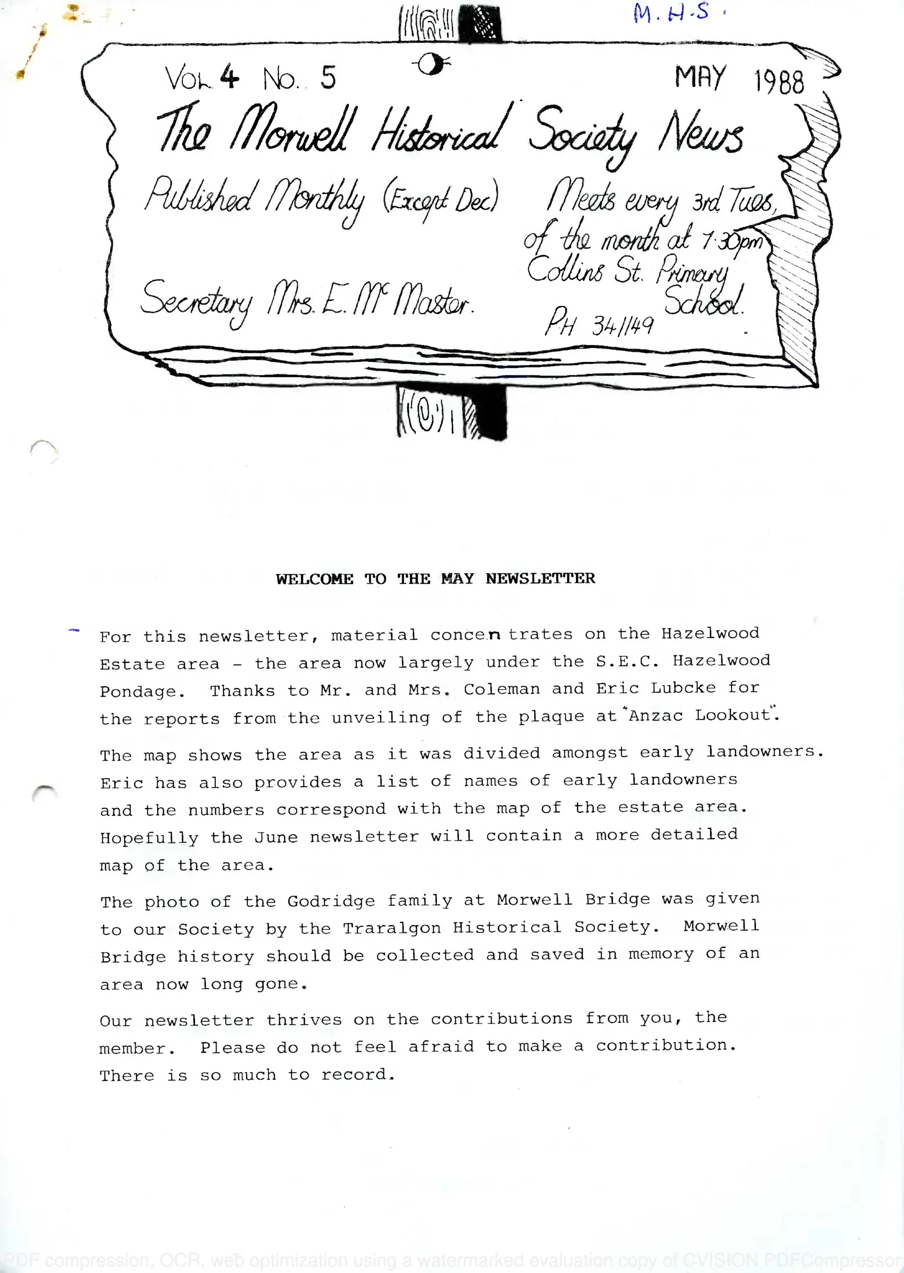 Newsletter May 1988