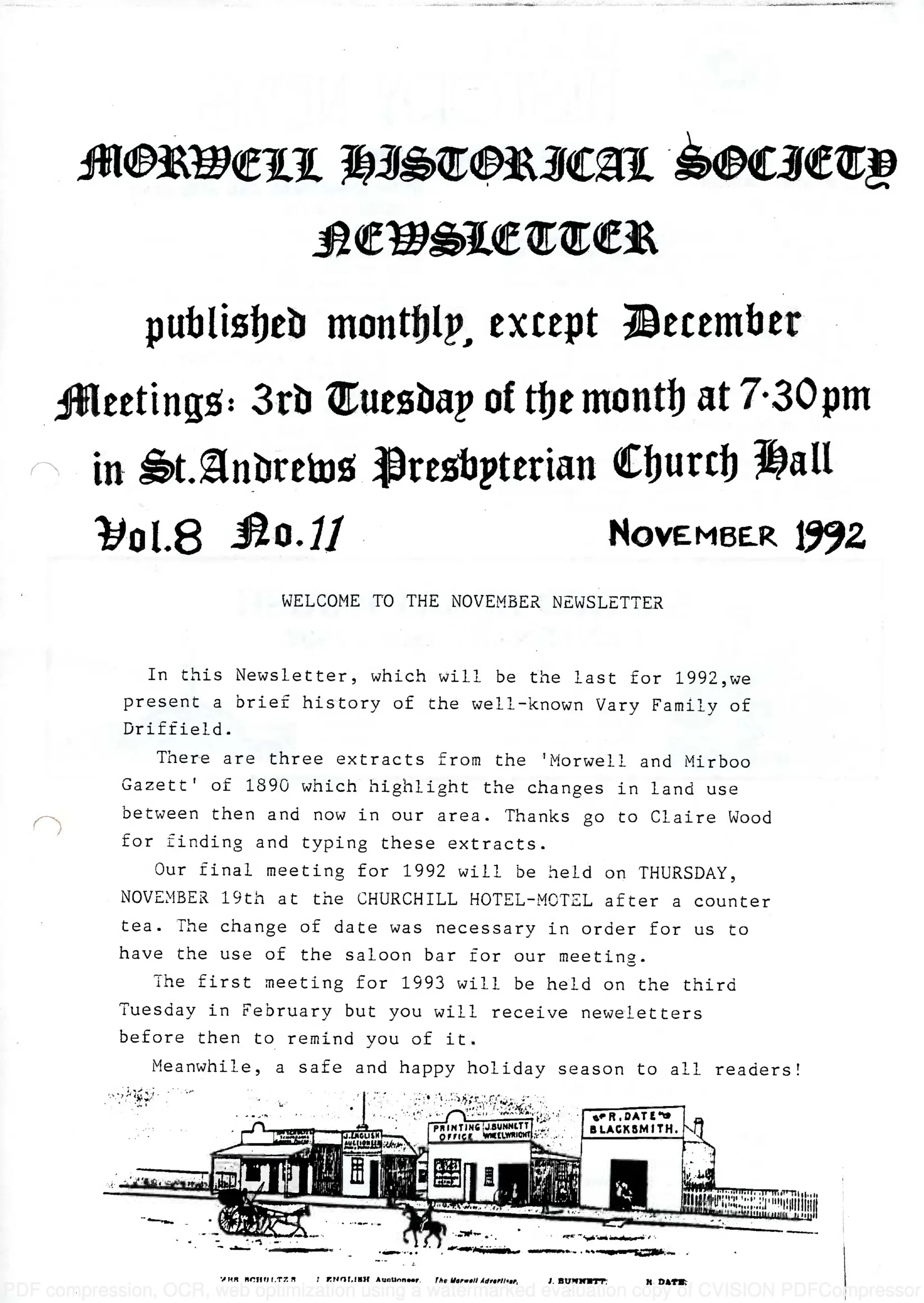 Newsletter November 1992