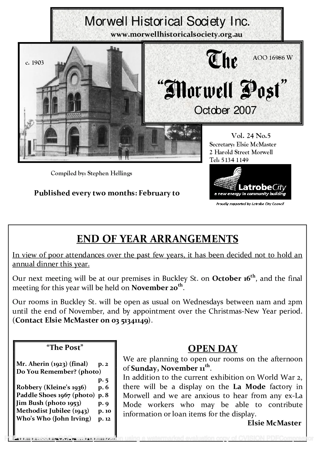 Newsletter October 2007