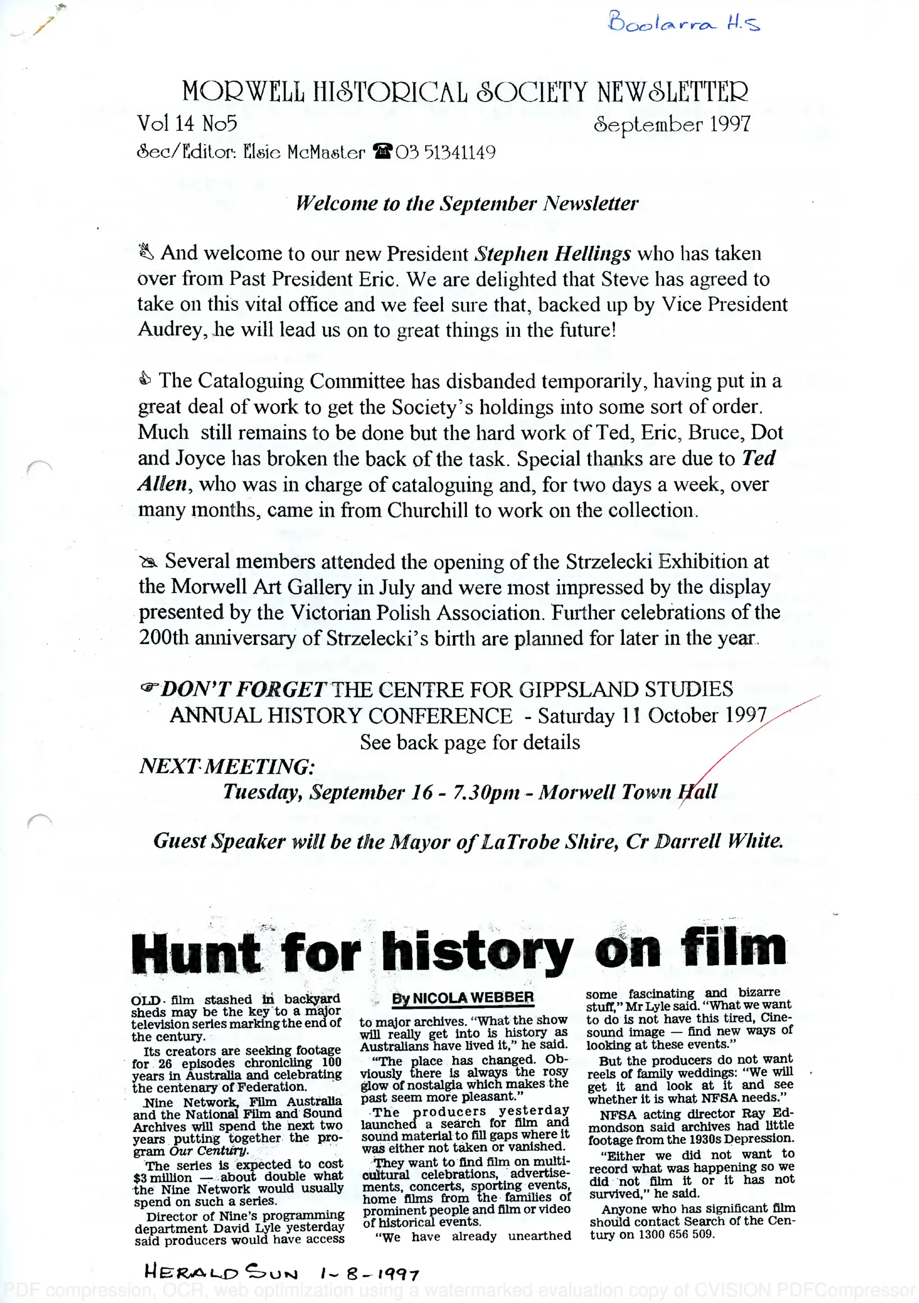 Newsletter September 1997