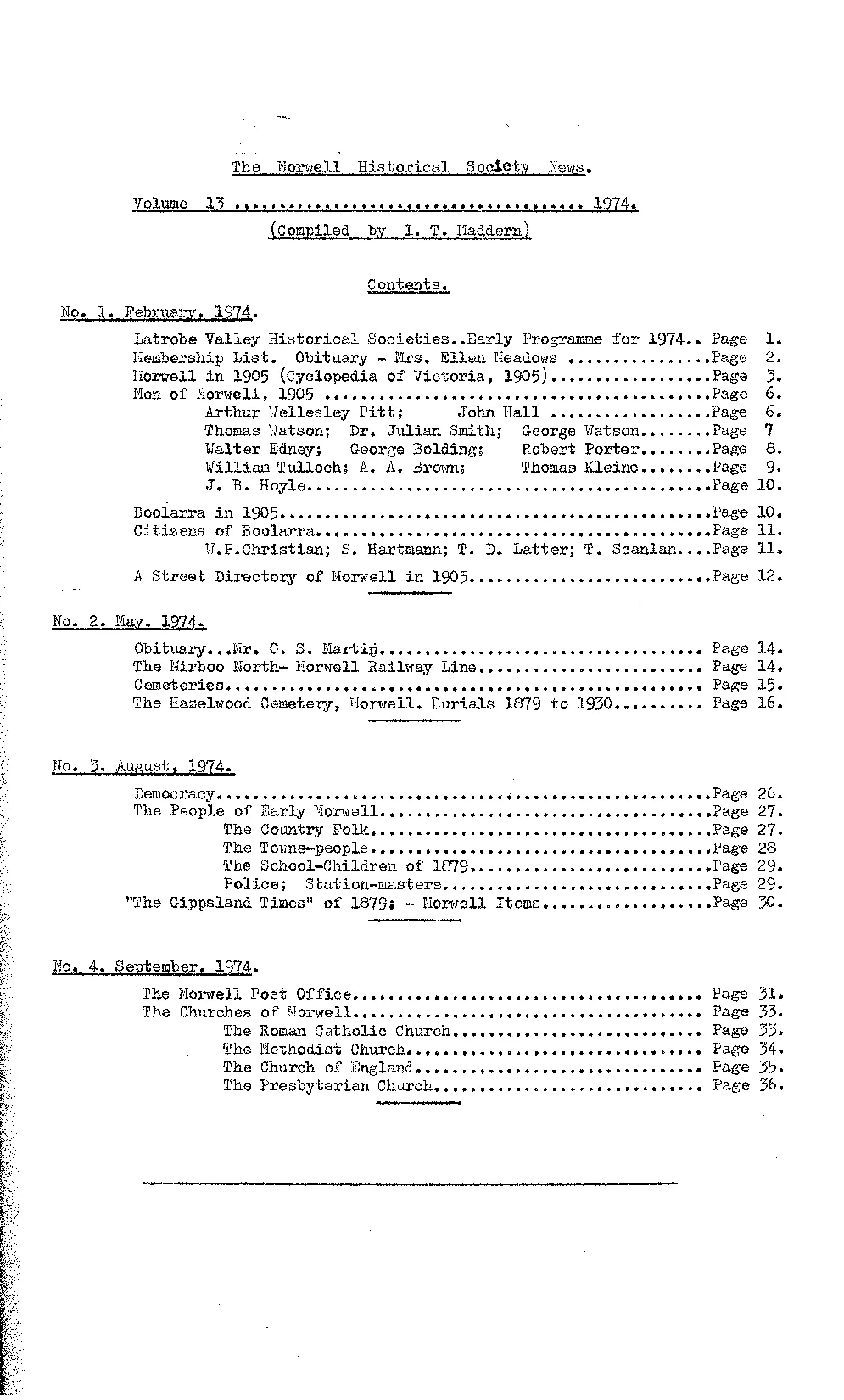 Newsletter Volume 13 1974