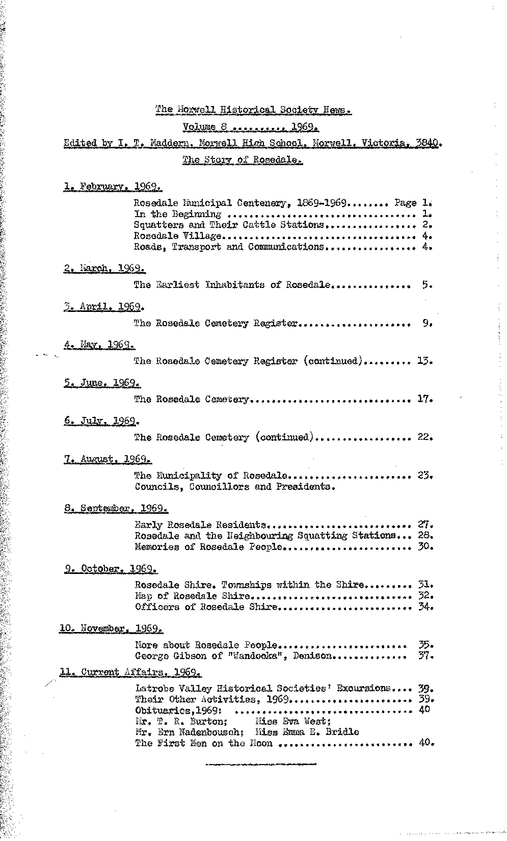Newsletter Volume 8 1969