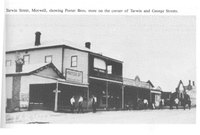 Photograph showing Porter Bros. store on the corner of Tarwin and George Streets